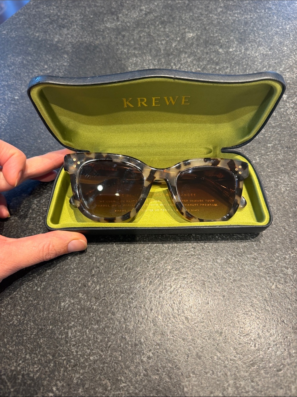 KREWE Tortoise Acetate Sunglasses with Brown Lenses